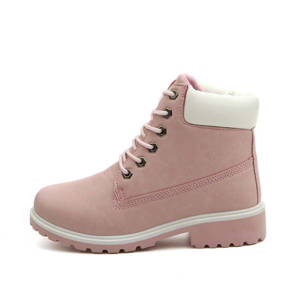 

fashion brand designer ladies casual shoes pu surface plush snow boots warm boots ladies ankle leather shoes, Black