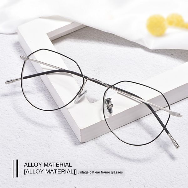 

new metal frame irregular men's and myopia glasses women's same style myopia glasses frame 5021x, Silver
