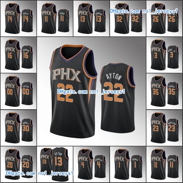 

феникс солнца мужчины девин букер deandre ayton девин букер рикки рубио заявление nba пользовательские черный джерси, Black