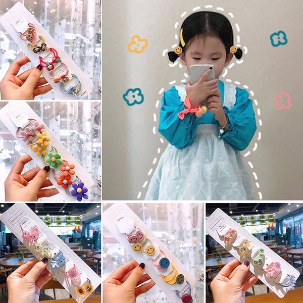 

rubber children girls do not hurt rubber band tie little baby girl hair band hair accessories korea, Slivery;white