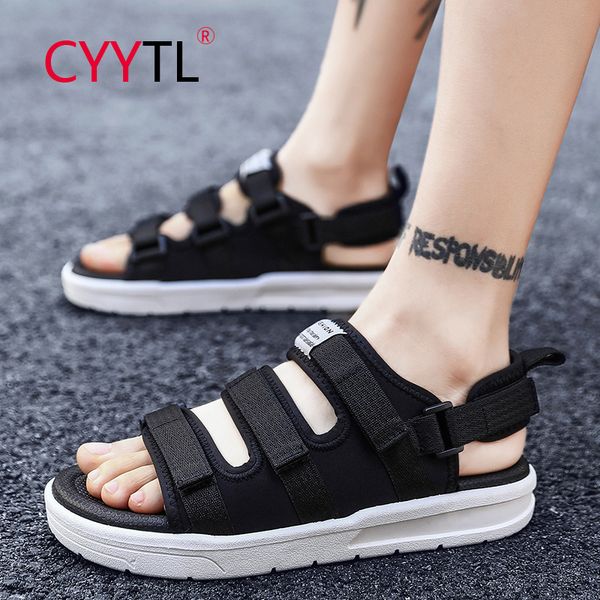 

cyytl men's fashion beach shoes sandals slipper indoor & outdoor sports flip flops platform increasing sandalias hombre, Black