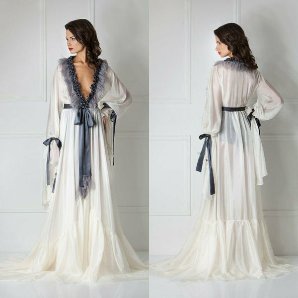 Donne Sleepwear Accappatoio Lungo Kimono Di Seta Vestaglia Lingerie di Pizzo Accappatoio Sposa Sposa Damigella D'onore Vestaglie Vestaglie