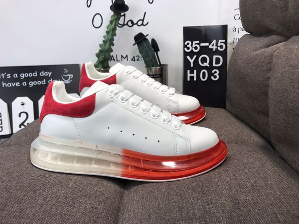 

2020 new oversized sneaker mens womens luxury white leather red suede thick platform trainers casual shoes fashion designer sneakers, Black