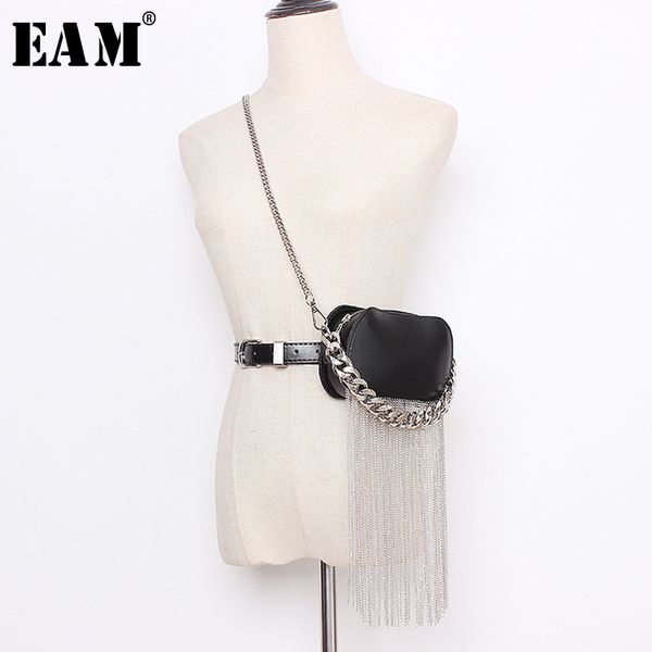 

eam] pu leather black min-bag tassels split long wide belt personality women new fashion tide all-match spring 2020 1n938, Black;brown