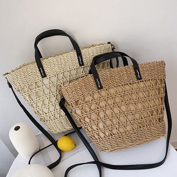 

jhd-моды портативный ведро мешок соломы beach holiday сплетенный мешок плеча