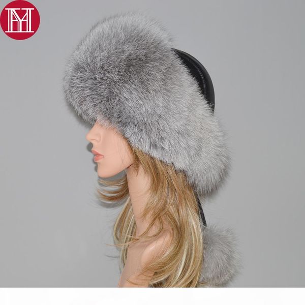 

2018 new style winter russian 100% natural real fur hat women quality real fur bomber hats genuine cap, Blue;gray
