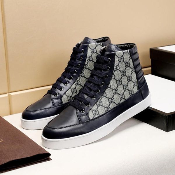 

mens shoes fashion vintage comfortable footwears luxury sneakers sports plus size lace -up men boots chaussures pour hommes, Black