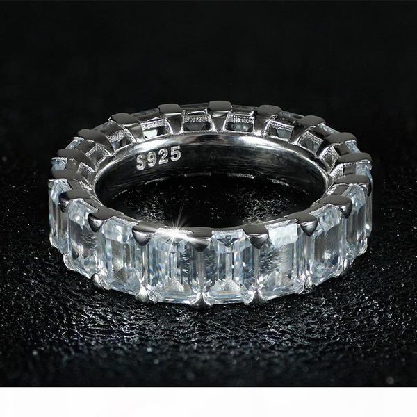 

g 2pcs couple rings luxury jewelry real 100 %925 sterling silver big princess cut white z cz diamond gemstones women wedding bridal, Slivery;golden