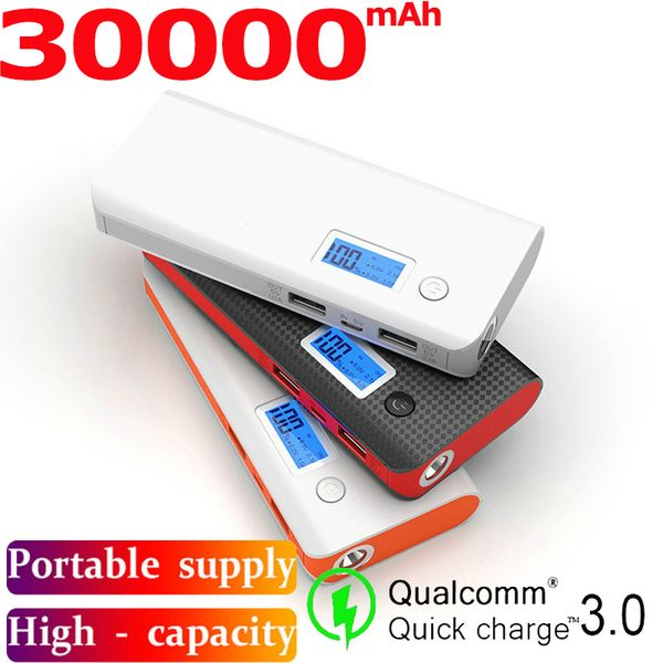 

30000mah portable power bank large capacity mobile travel emergency charger with usb port phone fast