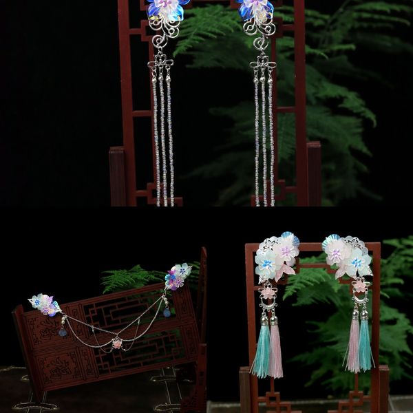 

новой оболочка головного убора shell стиля кисточка головной убор л shenfu серии фантазия ветров кисточка шпилька ла shenfu, Slivery;white