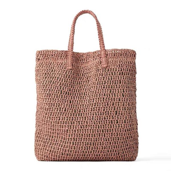 

cozmoz summer hollow straw bag ladies handbag shoulder bag women leather handle tote hand bags female handmade rattan bags