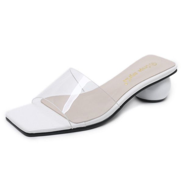 

meriahzheng 2020 женская башмачок sexy новый дизайн прозрачный open toe square toe line-стилизации сандалии коренастый пятки трусы tws-a26, Black