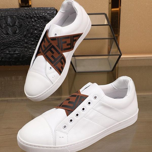 

2020 mens shoes fashion white leather slip -ons sneaker zapatos de hombre men shoes fashion type fast ship chaussures homme sports shoes sal, Black
