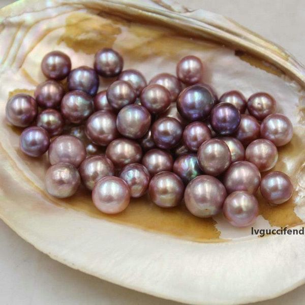 

11-13mm/2pcs natural purple near round freshwater pearl  hole loose beads for diy fine jewelry making t200507