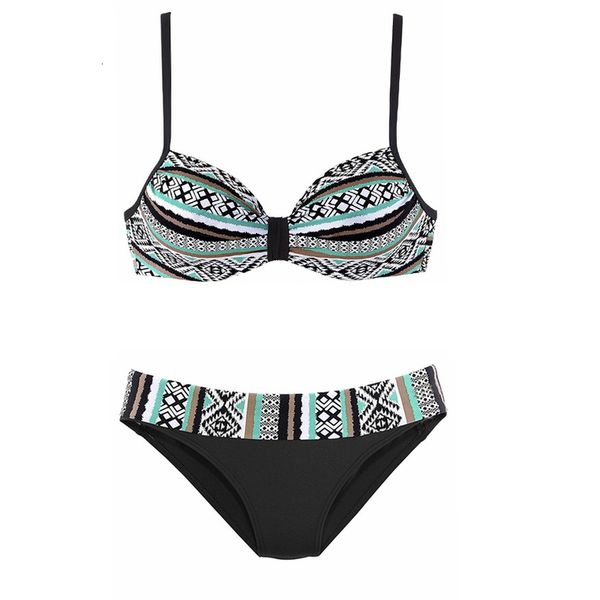 

bikini set for women swimwear vintage print push up bikini 2020 split swimsuit swimming suit plavky maillot de bain femme, White;black