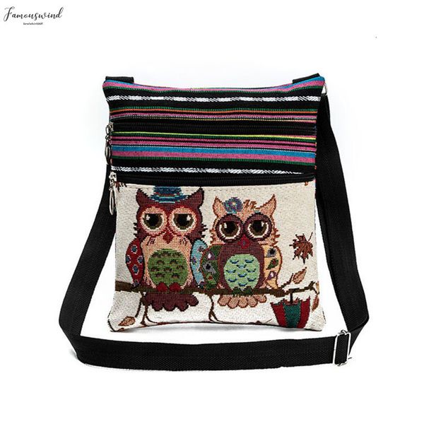 

fashion ethnic style women messenger bags fashion dual zipped cartoon owl embroidered shopping dating ladies girls shoulder bag bolsa