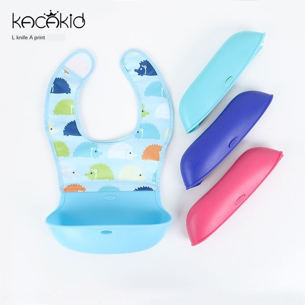 

rukfe kacakid младенца силикона сплайсинга водонепроницаемого нагрудник на силикагеле силикагель ребенка нагрудник детский обеденный карман