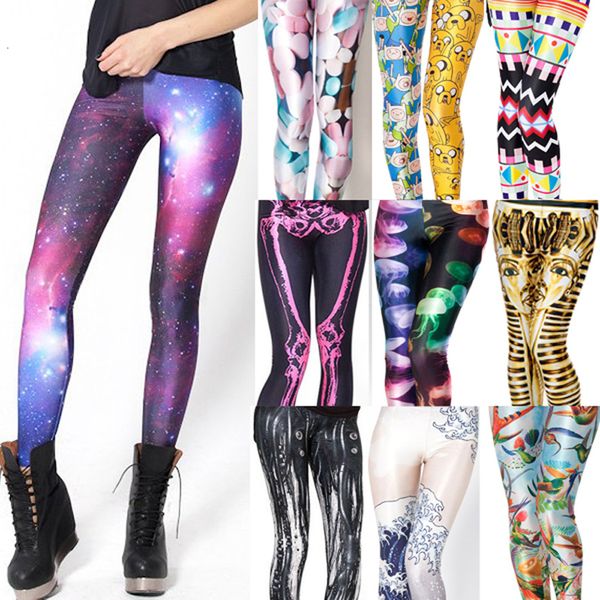 

42 design women galaxy leggings rainbow cloud black green muscle mermaid printed leggings pants leggins 4xl