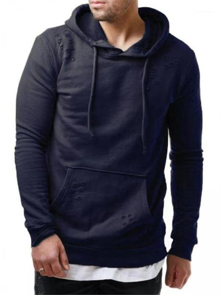 

color long sleeve clothing holes hooded hoodies mens designer pullover casual popular sweatshirts fashion mens solid, Black