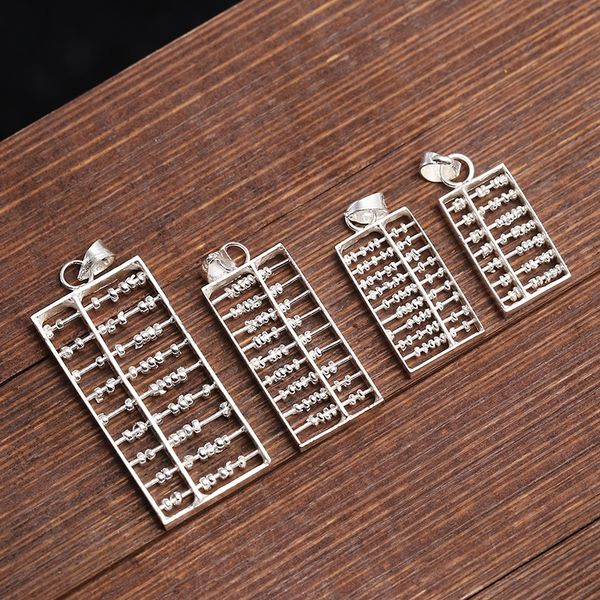 

new s925 plain silver s990 foot silver abacus siy bracelet necklace chain chain pendant pendant creative accessories accessories