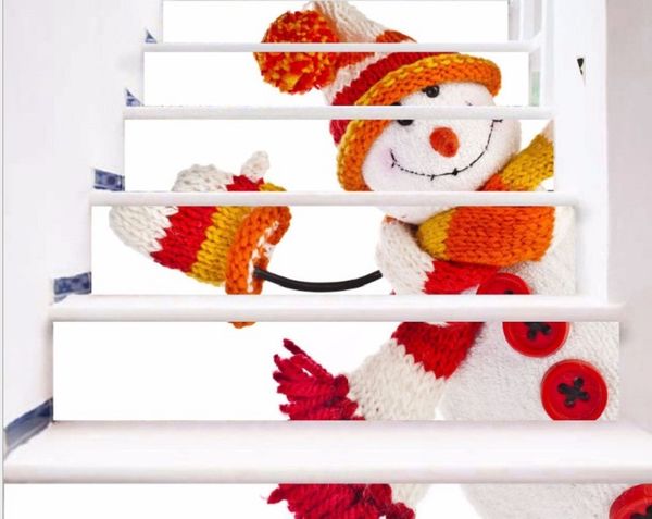 

2020 slt015 christmas new stair stickers christmas snowman 3d decorative steps paste self adhesive wall stickers