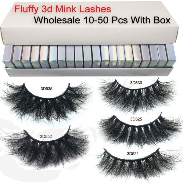 

false eyelashes 10/30/40/50 pairs fluffy 3d mink lashes wholesale 12mm-18mm messy thick natural full fake makeup eyelash