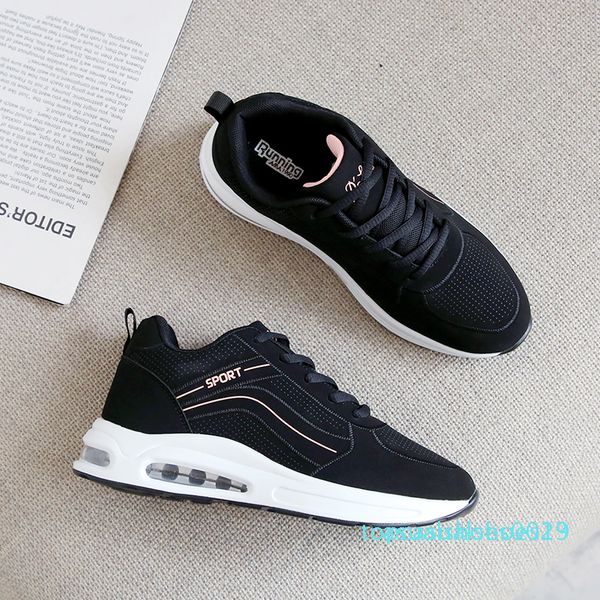

12020 platform sport shoes woman sneakers air cushion gym womens running shoes breathable ftiness wedge sneakers women t13, Black