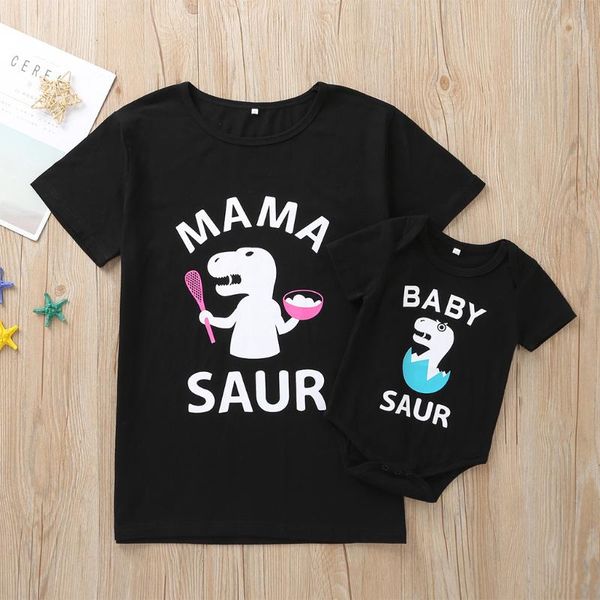 

mother and me baby bodysuit letter printed romper matching family clothes, Blue