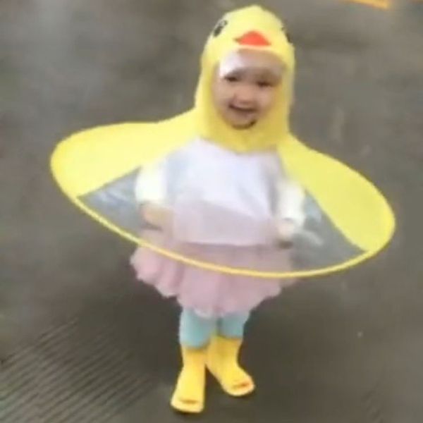 

sdrbl internet celebrity tiktok same for cloak umbrella baby children yellow duck raincoat saucer cap umbrella cloak kindergarten boys and c, Red;brown