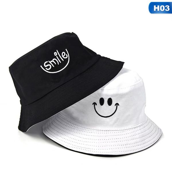 

smi-le bucket hat double sided bucket hat smiling face fashion bob cap hip hop gorro men summer cap, Blue;gray