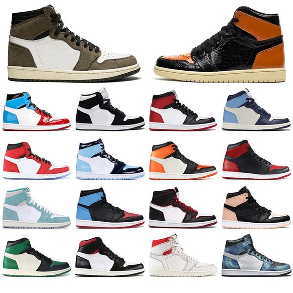 

jumpman 1s basketball shoes for men obsidian turbo green shattered backboard black white game royal outdoor mens trainer sport sneaker