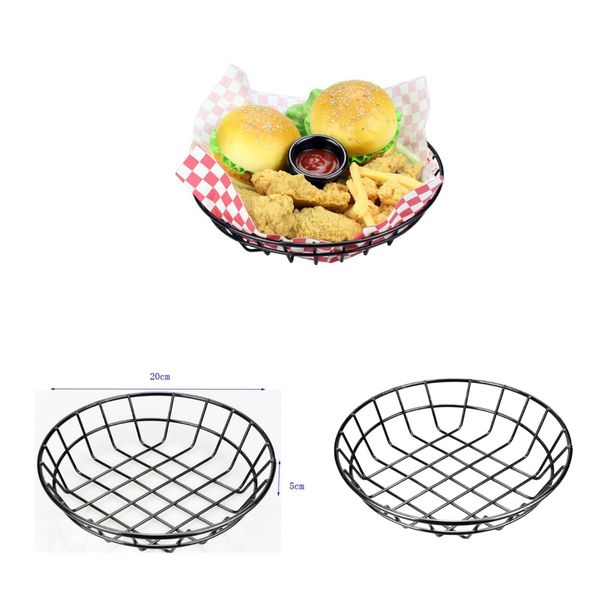 

2x s metal fast food baskets restaurant serving for sandwiches fries chips