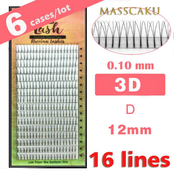 

false eyelashes masscaku 6pcs faux mink premade fans eyelash extension, cilia lashes extension for professionals,soft
