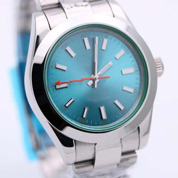 

limited edition 39mm blue dial 116400gv mens watch automatic 2813 movement green crystal watches no date wristwatches, Slivery;brown