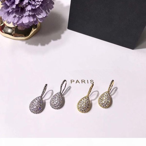 

e 2018 fashion drop earrings full of ear hook earrings asian gold copper plated 18k white gold pattern pendant earrings, Golden