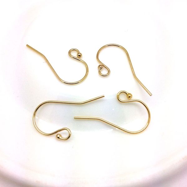 

diy diydiy us 14k gold package gf gold injection round bead s-shape hook question mark ear hook ear hungry, Silver