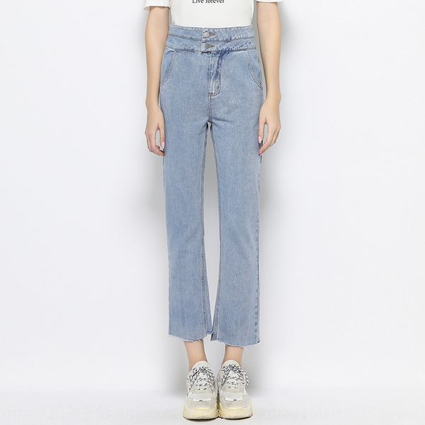 

special offer ankle-length pants and no refund no change large size jeans women's fat mm high waist slim jeans cropped pants 23171, Blue