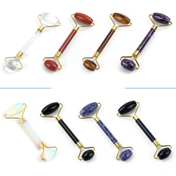 

handmade natural jade roller natural facial massage jade roller face thin massager lose weight beauty care roller tool