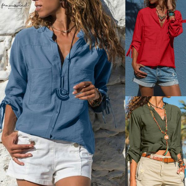 

polyester autumn new fashion women knot front long sleeve v neck knit sleeve cardigan shirts blouse z4, White