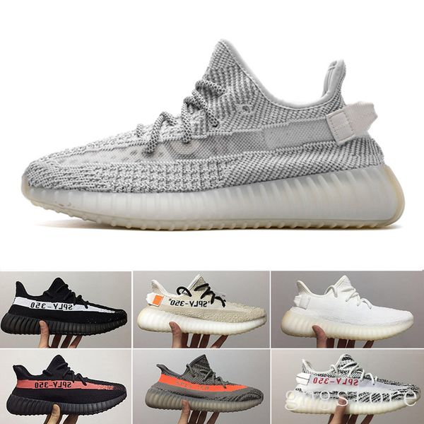 

sesame v2 running shoes 2019 mens womens kanye west static cream white bred blue tint butter designers shoes boots size us5-11 eer2b, Black