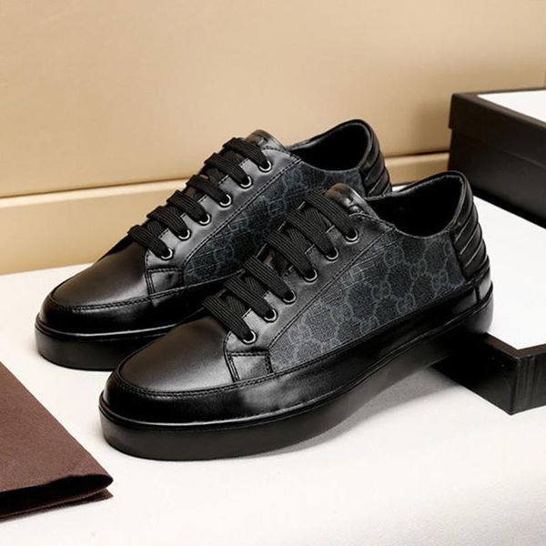

new luxury men shoes casual fashion sneakers platform with box flats mens footwears trainers scarpe da uomo lace -up breathable g65 mens sho, Black