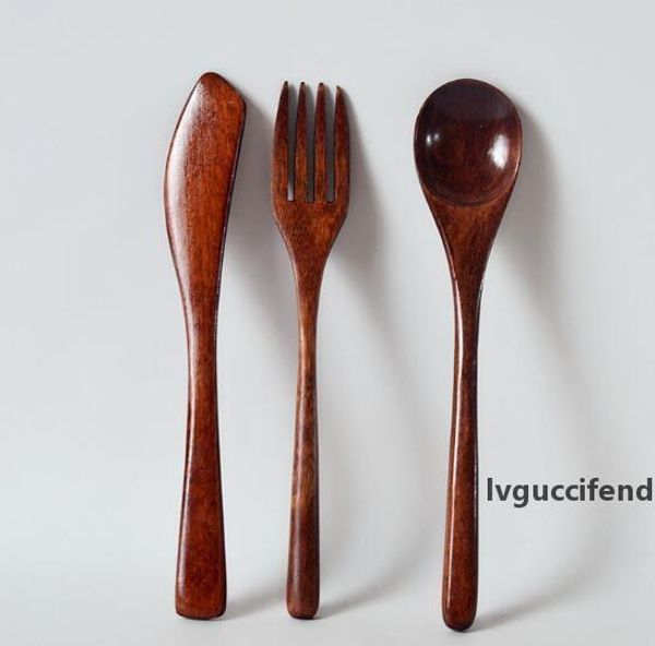 

portable spoon fork wooden knife wooden tableware