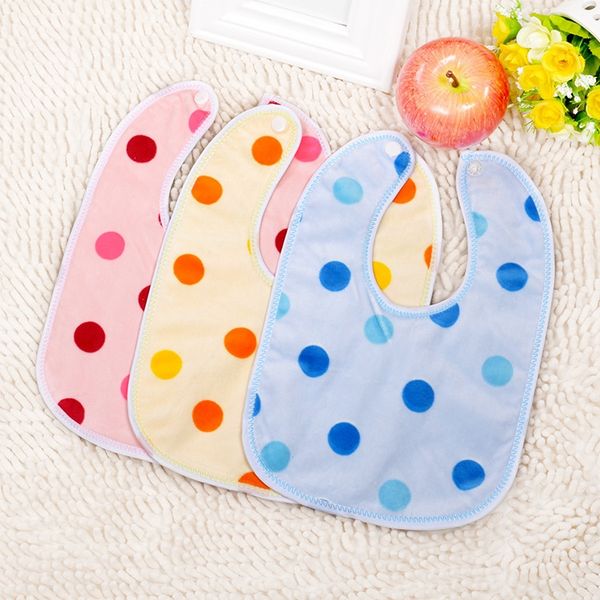 

baby polka dot towel bib saliva towel velvet cotton bib waterproof quick maitong