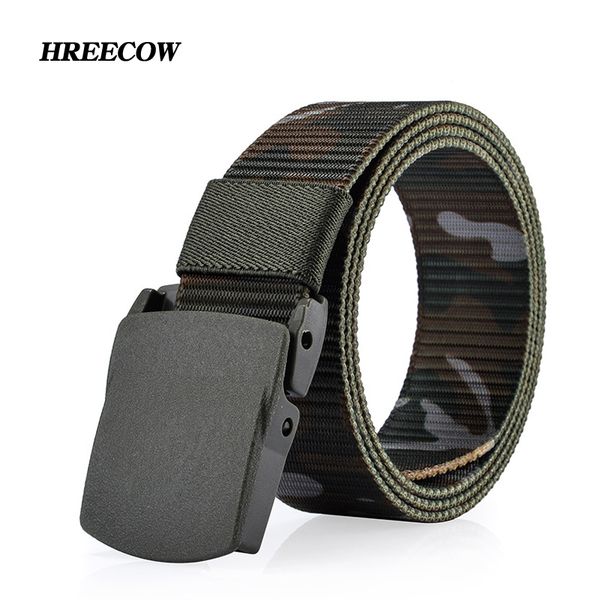 

mens army disruptive camouflage waist belt men combat belts male no metal anti allergy tactics woven belt canvas, Black;brown