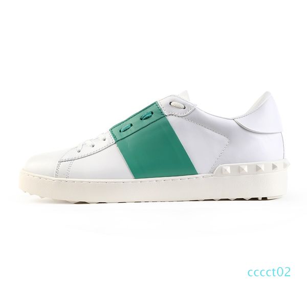 

luxury designer shoes platform men women rivet sliver black green pink stripe leather casual shoe ct02