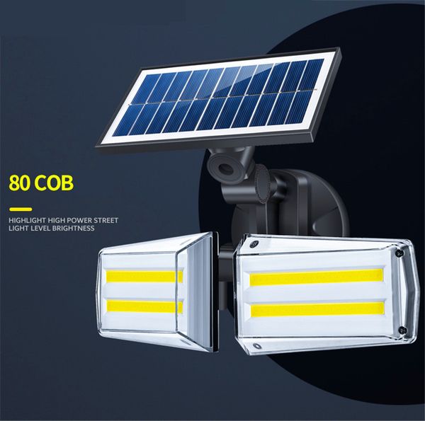 CNSUNWAY 20W LED Solar Luzes da segurança Movimento Light Sensor exterior 500LM Movimento Segurança Luz 5500K IP65 Waterproof 2 Movimento de Cabeça Detecto