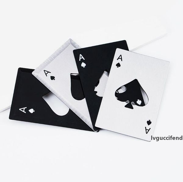 

new stylish black beer bottle opener poker playing card ace of spades bar tool soda cap opener gift kitchen gadgets tools lx5804