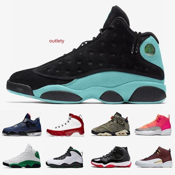 

13s lucky island green mens basketball shoes 11s bred 12s game ball 14s hyper royal travis cactus jack 6 men sports trainers sneakers 7-13