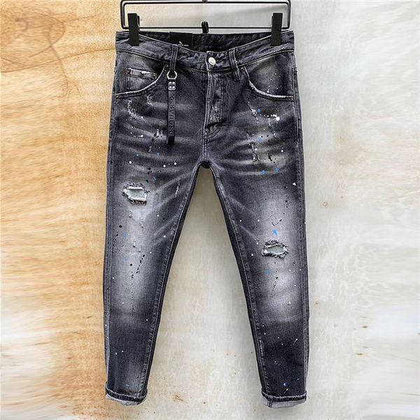 

mens jeans 2020 new fashion designer jeans streetwear black pants destroyed ripped design pencil pants ankle skinny fear of god jeans, Blue