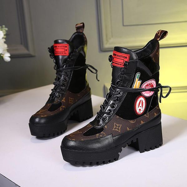 

womens shoes fashion lace-up martin boots round toe ankle boots for women 2020 fashion motorcycle boots thick platform luxury booties bo